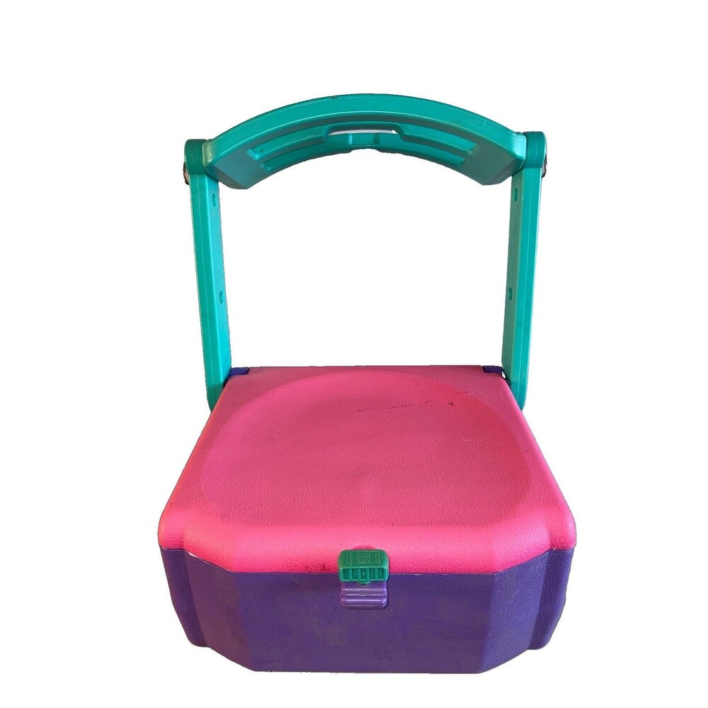Vintage Cool Gear Neon Pink Seat Built In Cooler Fishing Concert Beach 80s 90s
